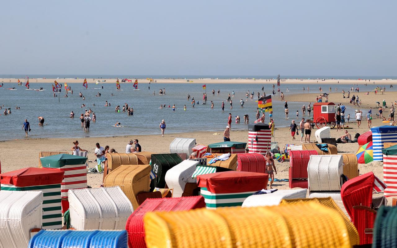 Het strand van Borkum. Het strand van Borkum.