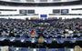 Het Europees Parlement in vergadering in Straatsburg. Europarlementariërs komen doorgaans bijeen in Brussel, op de ene week per maand na dat het parlement in het Franse Straatsburg vergadert. 