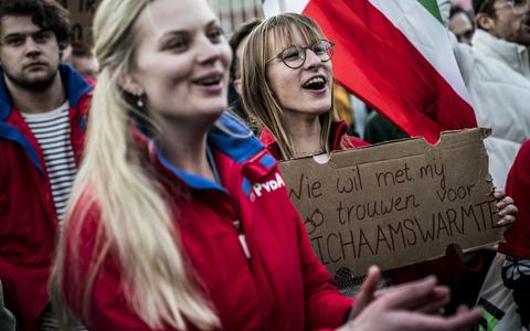 Studenten protesteerden afgelopen maand in Groningen voor de energietoeslag. 