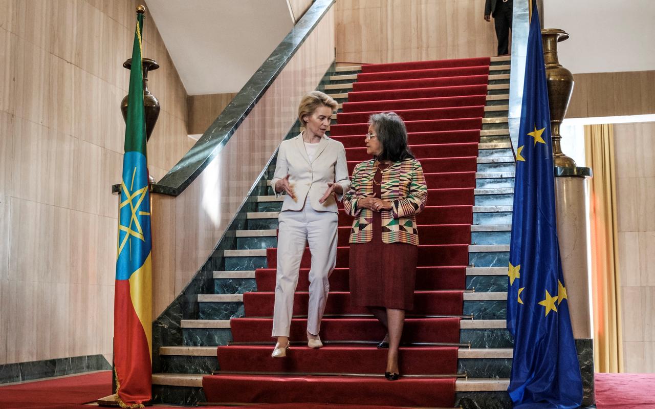 Ursula von der Leyen bezoekt de Ethiopische president Sahle-Work Zewde in Addis Ababa. Ursula von der Leyen bezoekt de Ethiopische president Sahle-Work Zewde in Addis Ababa.