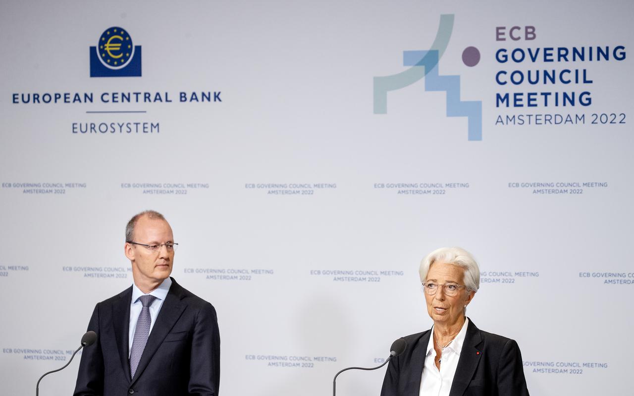 President Klaas Knot van De Nederlandsche Bank en president Christine Lagarde van de ECB.