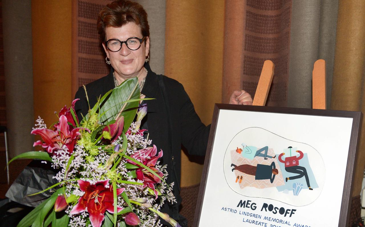 Meg Rosoff bij de uitreiking van de Astrid Lindgren Memorial Award (ALMA) in 2016.