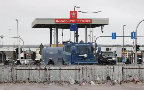 Pools grensbewaking aan de grens met Belarus.