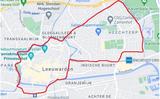 Het gebied waarbinnen de noodverordening in Leeuwarden geldt.