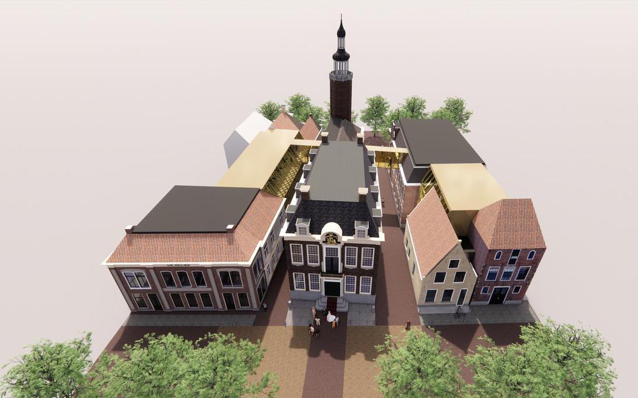 Scenario voor het toekomstige gebouwencomplex van de gemeente Harlingen.