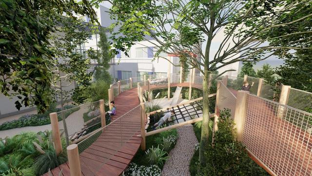 Kinderen kunnen zorgen even vergeten in unieke speelplaats van Frisius MC in Leeuwarden