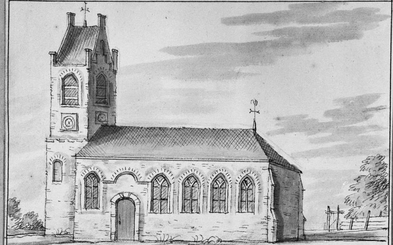 De kerk van Hiaure, 18de-eeuwse tekening van Jacobus Stellingwerf. De kerk van Hiaure, 18de-eeuwse tekening van Jacobus Stellingwerf.