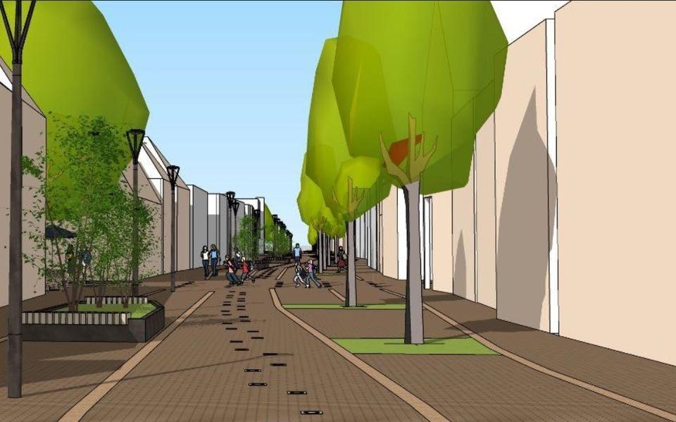 Het HKB-ontwerp van de herinrichting van de winkelstraat in Wolvega