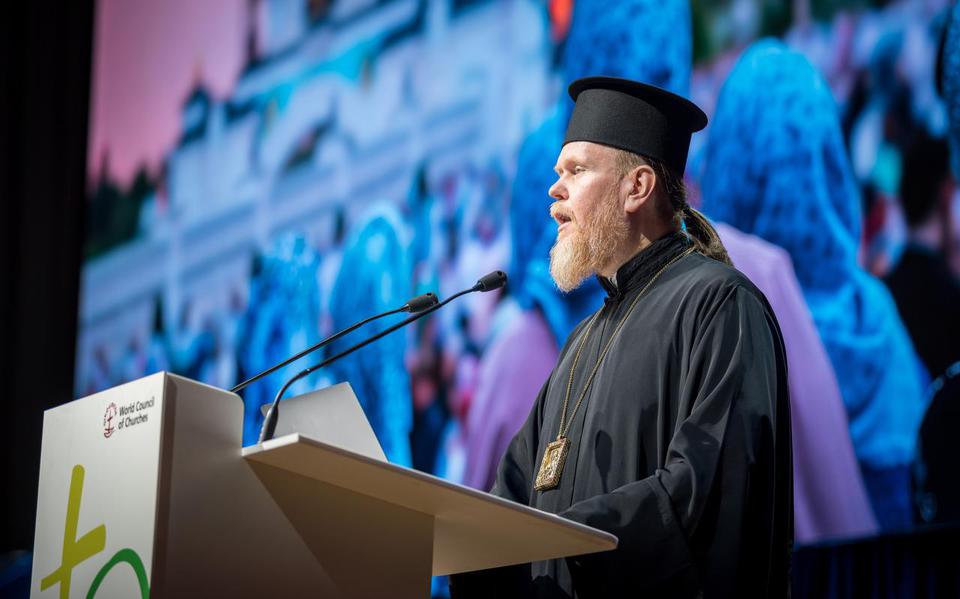 Aartsbisschop Jevstratij op de bijeenkomst van de Wereldraad van Kerken. 